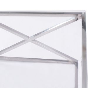 Coffee table Holland Hm8624.01 with glass top and chrome base