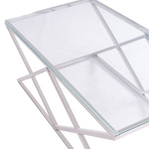 Coffee table Holland Hm8624.01 with glass top and chrome base