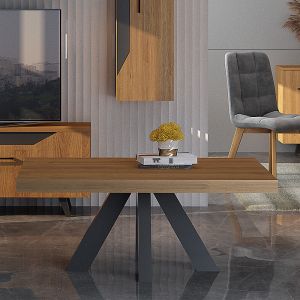 Coffee table Jakarta with rustic oak veneer 120x80x45cm