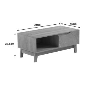 Judas coffee table in black marble - Sonoma lampshade 90x45x38.5 cm