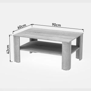 Coffee table Khofi melamine in sonoma color 90x60x42.3cm