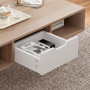 Coffee table Krener Hm9877.04 melamine in Sonama white-solid pine legs 104x50x42hcm