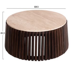 Coffee table Krest Hm9711 made of solid acacia wood D90x40hcm