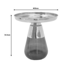 Coffee table Kunlo gold chrome-black glass D50x53.5cm