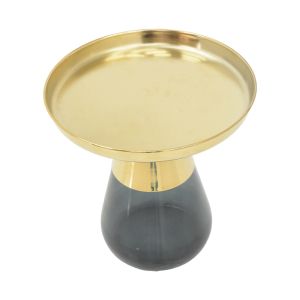 Coffee table Kunlo set of 2 pieces gold chrome-black glass