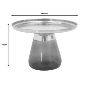 Coffee table Kunlo set of 2 pieces gold chrome-black glass