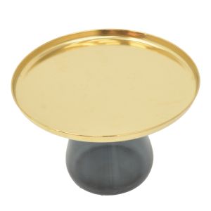 Coffee table Lafo gold chrome-black glass d60x42cm