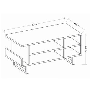 Coffee table Leno 45x90x43cm