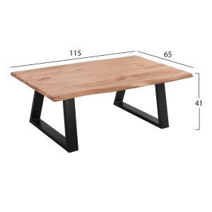 Coffee table Lizard Sofia Slim acacia solid wood top 2.5cm 115x65x41cm Hm8502.11