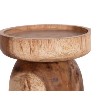 Coffee table Loki Hm9899.11 solid soar wood in natural color Φ30x50cm.