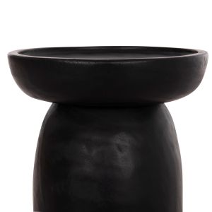 Coffee table Loki Hm9899.12 solid Suar wood in black color Φ30x50hcm.