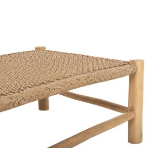 Coffee table Londer Hm5985 made of teak wood and synthetic rattan 119x79.5x41hm,