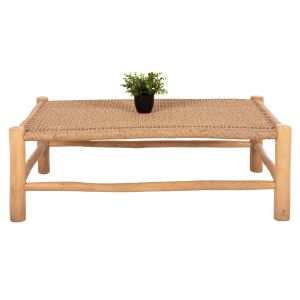 Coffee table Londer Hm5985 made of teak wood and synthetic rattan 119x79.5x41hm,