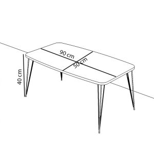 Coffee table Malvo 90x50x40cm
