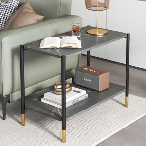 Coffee table Mara, Mdf top, dark gray/black color with marble effect, 80x40x55cm