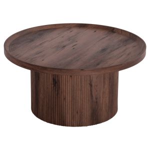 Coffee table Margon Hm18026 Mdf in dark brown wood color Φ80x40.5hcm.
