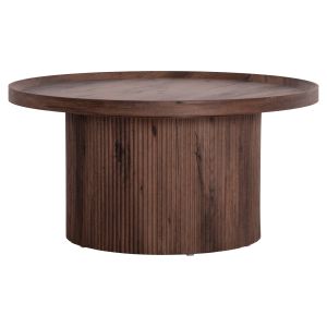 Coffee table Margon Hm18026 Mdf in dark brown wood color Φ80x40.5hcm.