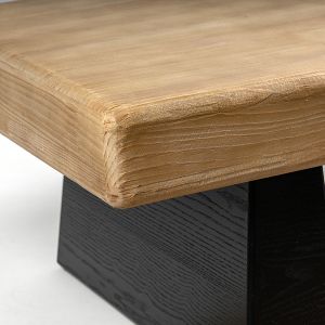 Coffee table Mdf - metallic black - natural color 120x60x42cm