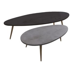 Monty coffee table 2 pcs. in black-gray shade 116x46x46cm