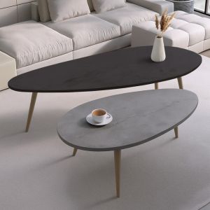 Monty coffee table 2 pcs. in black-gray shade 116x46x46cm