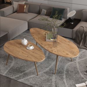 Monty coffee table made of walnut melamine 116x46x46cm