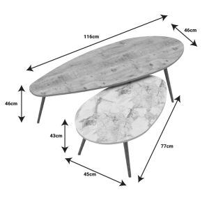 Monty coffee table made of walnut melamine 116x46x46cm