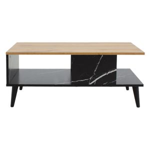 Coffee table Moses sonoma/black with marble effect 90x54x37.5cm