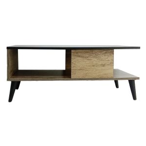 Coffee table Moses sonoma/black with marble effect 90x54x37.5cm