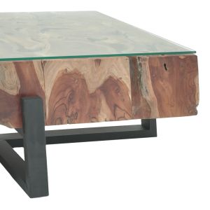 Naturally Borth coffee table made of teak wood in natural color 135x90x40 cm