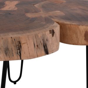 Coffee table Naturally Hm8211 with solid acacia top 53x53x42.5