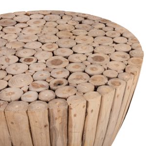 Coffee table Naturally Hm9804 made of solid teak wood in natural color D80x46hcm