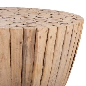 Coffee table Naturally Hm9804 made of solid teak wood in natural color D80x46hcm