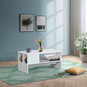 Coffee table Naya in white color 93x46x43cm