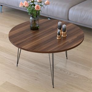 Coffee table Nidra walnut/black D90x40cm