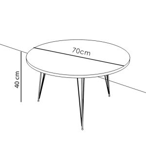 Coffee table Nidra walnut/black D90x40cm