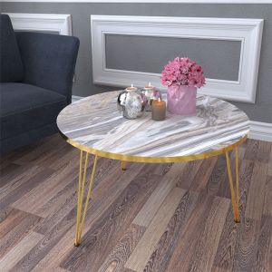 Coffee table Nidra with marble effect D70x40cm