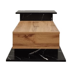 Coffee table Nuvele in black marble-sonoma shade 90x50x35cm