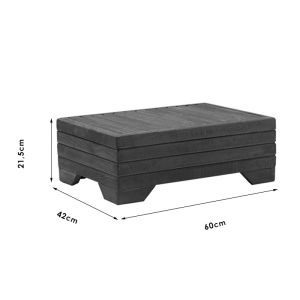 Coffee table Otis with solid wood top, walnut color 60x42x34cm
