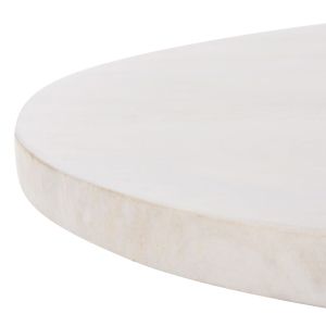 Coffee table Oval Honky Santorini Wood Hm9691 made of solid mango wood in white color 120x60x40hcm