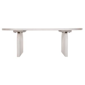Coffee table Oval Honky Santorini Wood Hm9691 made of solid mango wood in white color 120x60x40hcm