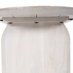 Coffee table Oval Honky Santorini Wood Hm9710 made of solid mango wood in white color 130x60x35hcm