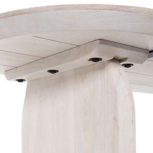 Coffee table Oval Honky Santorini Wood Hm9710 made of solid mango wood in white color 130x60x35hcm