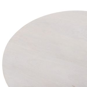 Coffee table Oval Honky Santorini Wood Hm9710 made of solid mango wood in white color 130x60x35hcm