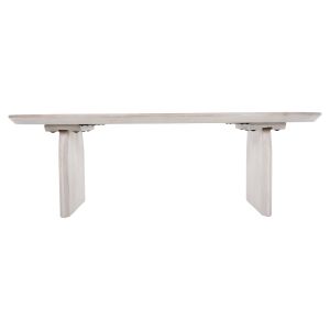 Coffee table Oval Honky Santorini Wood Hm9710 made of solid mango wood in white color 130x60x35hcm