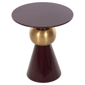 Coffee table Patna Hm4234.06 metal enamel lacquer gold/brownish red D46x51.5hcm