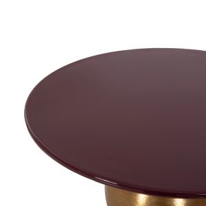 Coffee table Patna Hm4234.06 metal enamel lacquer gold/brownish red D46x51.5hcm