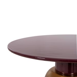 Coffee table Patna Hm4234.06 metal enamel lacquer gold/brownish red D46x51.5hcm
