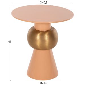 Coffee table Patna Hm4235,08 metal enamel lacquer salmon/gold D40,5x43hcm