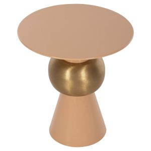 Coffee table Patna Hm4235,08 metal enamel lacquer salmon/gold D40,5x43hcm