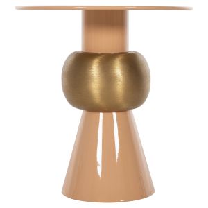 Coffee table Patna Hm4235,08 metal enamel lacquer salmon/gold D40,5x43hcm